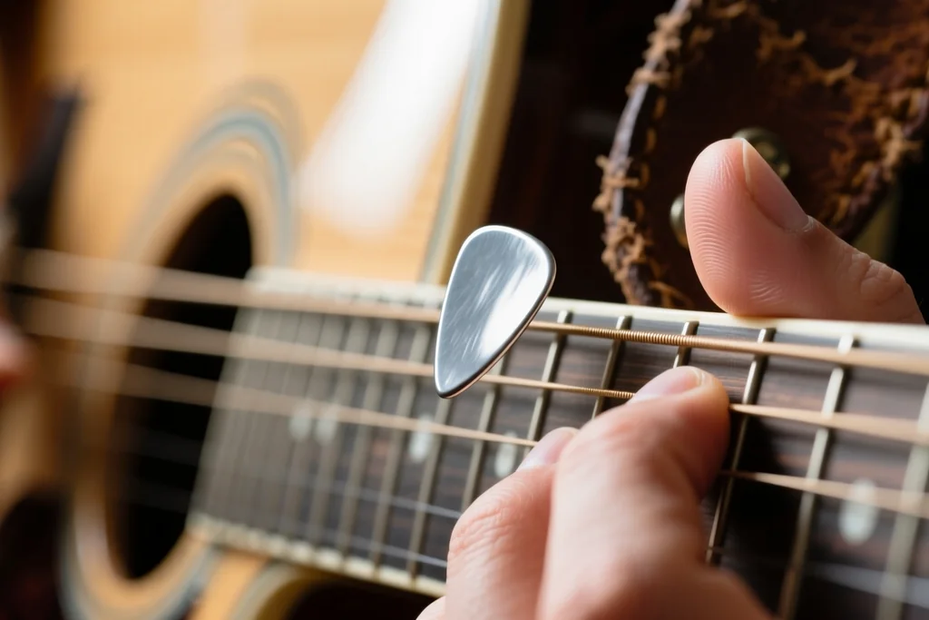 Gitarda sağ el tekniği: penalı ve parmaklı çalım